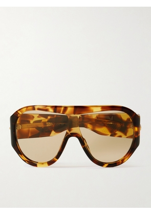 BOTTEGA VENETA EYEWEAR - Oversized Aviator-style Tortoiseshell Acetate Sunglasses - One size