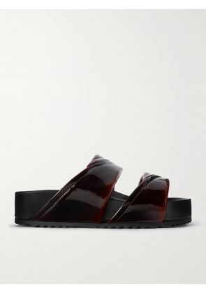 Dries Van Noten - Patent-leather Platform Slides - Brown - IT36,IT37,IT37.5,IT38,IT38.5,IT39,IT39.5,IT40,IT40.5,IT41