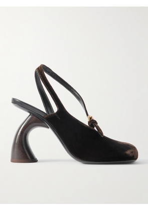 Dries Van Noten - Velvet Slingback Pumps - Brown - IT35,IT36,IT37,IT38,IT38.5,IT39,IT39.5,IT40,IT40.5,IT41