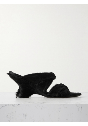 Dries Van Noten - Leather And Plush Sandals - Black - IT35,IT36,IT37,IT37.5,IT38,IT38.5,IT39,IT39.5,IT40,IT41