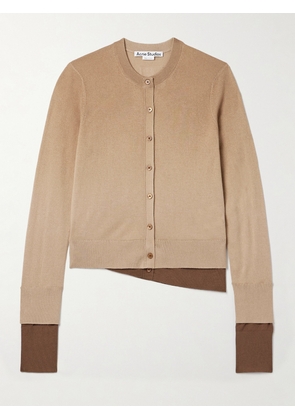 Acne Studios - Layered Silk-blend Cardigan - Neutrals - xx small,x small,small,medium,large