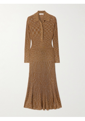 Zimmermann - Mouline Pleated Knitted Midi Dress - Brown - 00,1,2,3,4