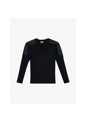 Mens Diesel K-Martin Contrast-Panel Cotton-Knit Jumper
