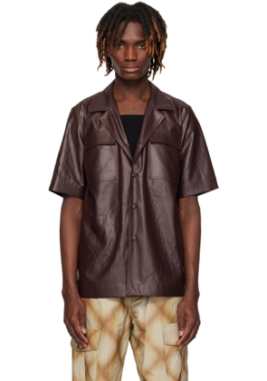 Dries Van Noten Burgundy Flap Pocket Shirt
