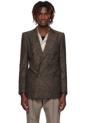 Dries Van Noten Brown Peaked Lapel Blazer