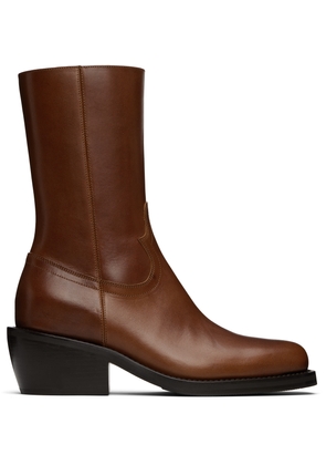 Dries Van Noten Tan Leather Boots