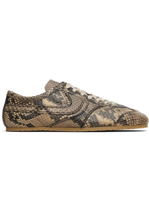 Dries Van Noten Beige Snake Print Sneakers