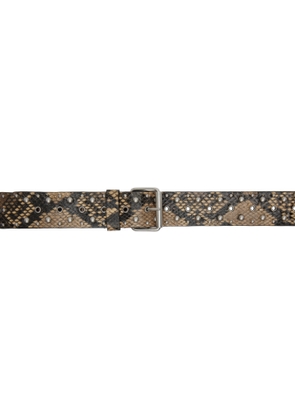 Dries Van Noten Beige & Black Studded Leather Belt