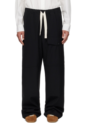 Dries Van Noten Black Wool Cargo Pants