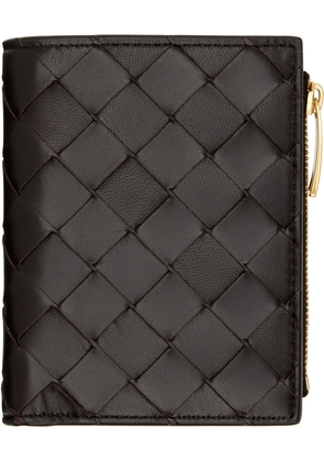 Bottega Veneta Brown Intrecciato Small Bi-Fold Wallet