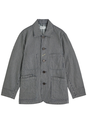 Universal Works Hickory Striped Cotton Overshirt - Grey - M