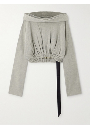 Rick Owens - Cropped Cotton-blend Jersey Hoodie - Gray - One size
