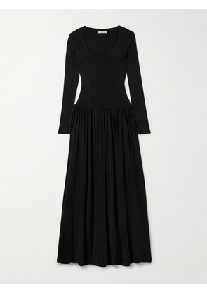 Ulla Johnson - Amal Gathered Stretch-jersey Maxi Dress - Black - x small,small,medium,large,x large