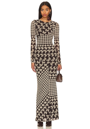 Camila Coelho Gilma Maxi Dress in Brown. Size L. Also in XL.