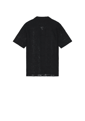 ALLSAINTS Netley Short Sleeve Shirt in Black. Size L. Also in M, S, XL/1X.