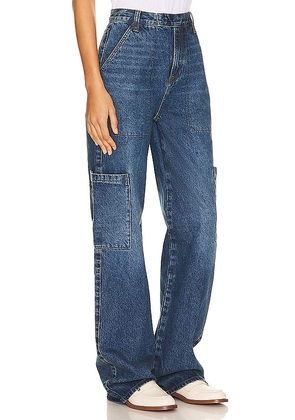 GRLFRND Elyse Trouser Cargo Jeans in Blue. Size 25. Also in 26, 27.