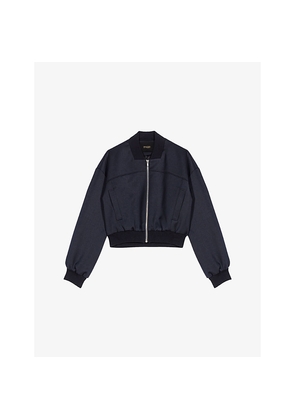 Womens Maje Cropped Woven Bomber Jacket