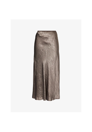 Womens Maison Margiela Crinkled-Texture Regular-Fit Woven Midi Skirt