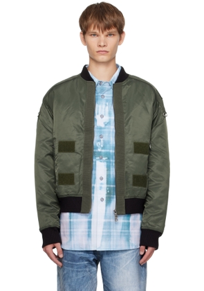Andersson Bell Khaki Flight Layered Washed Bomber Jacket