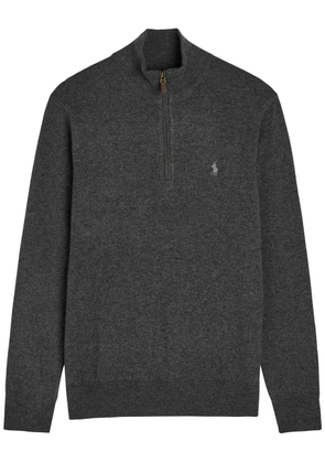 Polo Ralph Lauren Logo Half-zip Wool Jumper - Charcoal - Xxl