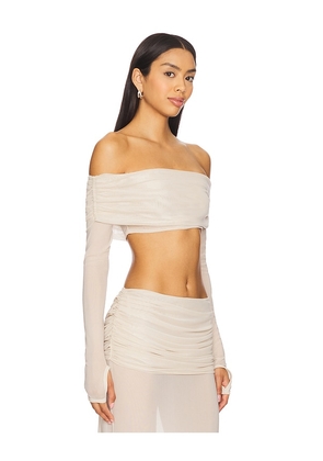 Bananhot Lena Shirt in Cream. Size XL. Also in L, M, S, XS.