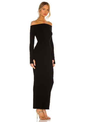 Michael Costello x REVOLVE Off Shoulder Bodycon Maxi Dress in Black. Size M. Also in S, XS, XXS.