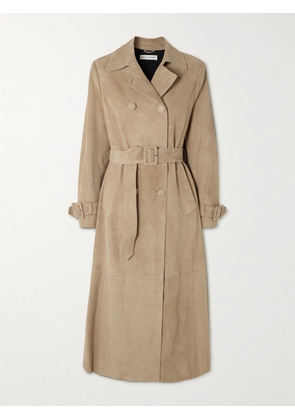 Nour Hammour - Tate Belted Suede Trench Coat - Neutrals - FR 34,FR 36,FR 38,FR 40,FR 42,FR 44