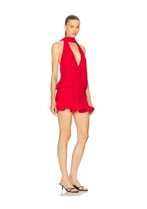 Rowen Rose x REVOLVE Abito Dress in Red. Size 34/0. Also in 38/4, 40/6.