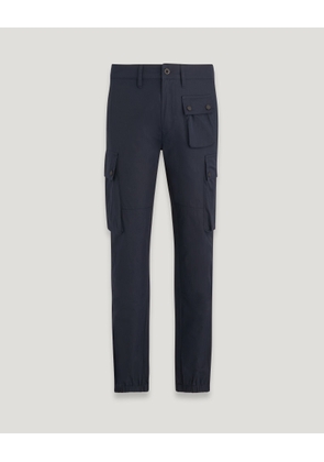 Belstaff Trialmaster Cargo Trousers Men's Cotton Blend Gabardine Dark Ink Size UK 34