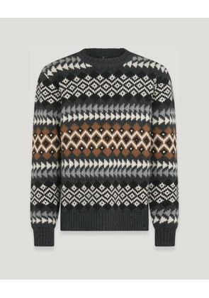 Belstaff Thistle Fair Isle Jumper Men's Scottish Lambswool Multi Colour Size XL