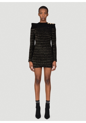 Balmain Stripe Jersey Mini Dress - Woman Dresses Black Fr - 36