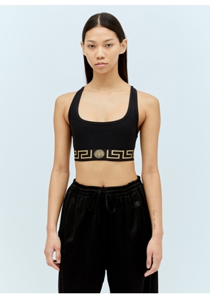 Versace Greca Trim Sports Bra - Woman Sportswear Black S