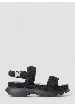 Moncler Belay Woven Sandals - Woman Sandals Black Eu - 36