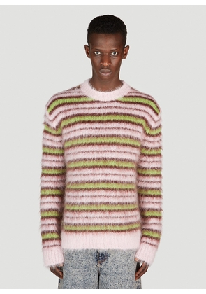Marni Fuzzy Stripe Sweater - Man Knitwear Pink Eu - 50