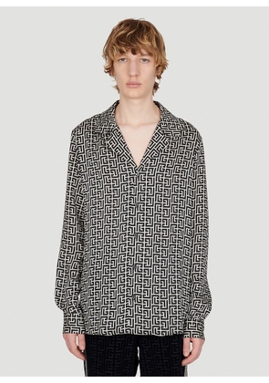 Balmain Monogram Print Shirt - Man Shirts Grey S