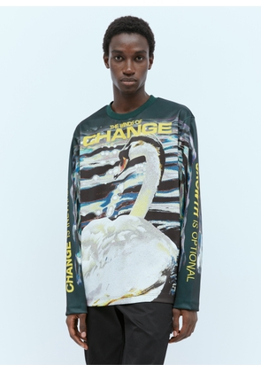 Burberry Swan Print Long Sleeve T-shirt - Man T-shirts Multicolour Xl