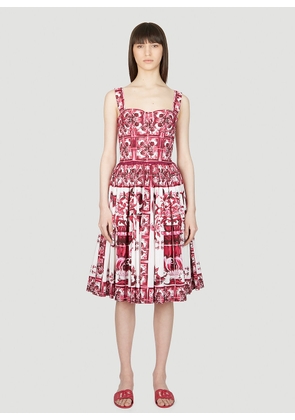 Dolce & Gabbana Majolica Print Dress - Woman Dresses Pink It - 42