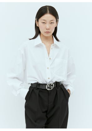 Gucci Interlocking G Buckle Leather Belt - Woman Belts Black 70