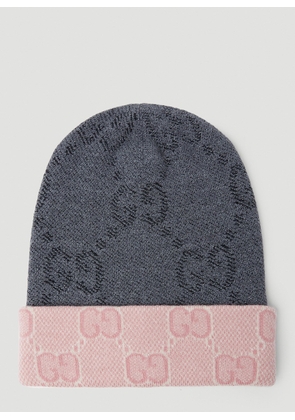Gucci Reversible Gg Beanie Hat - Woman Hats Grey S