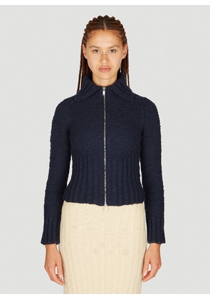 Jil Sander+ Textured Knit Zip-up Cardigan - Woman Knitwear Blue De - 34