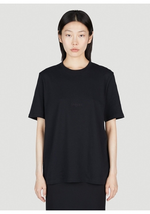 Saint Laurent Tonal Logo T-shirt - Woman T-shirts Black Xs