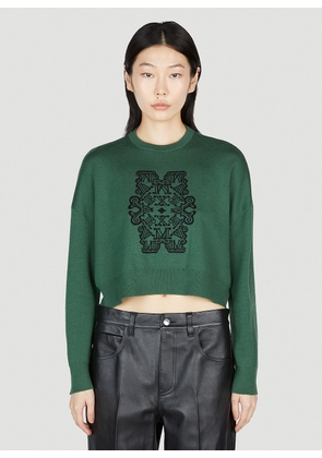Max Mara Jacquard Sweater - Woman Knitwear Green Xs