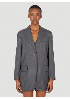Max Mara Pinstriped Wool Blazer - Woman Blazers Grey It - 42