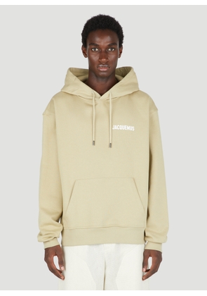 Jacquemus Logo Print Hooded Sweatshirt - Man Sweatshirts Khaki M