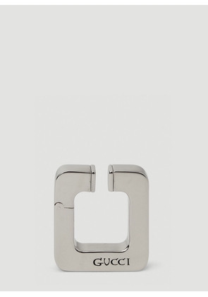 Gucci Logo Engraved Ear Cuff - Woman Jewellery Silver One Size