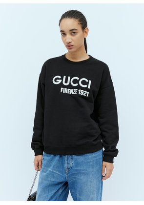 Gucci Logo Embroidery Sweatshirt - Woman Sweatshirts Black Xs