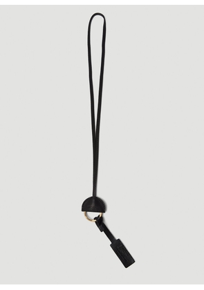 Saint Laurent Round Lanyard Keyring - Woman Keyrings Black One Size