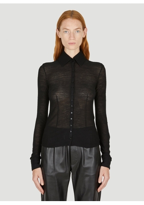 Saint Laurent Sheer Knit Shirt - Woman Shirts Black M