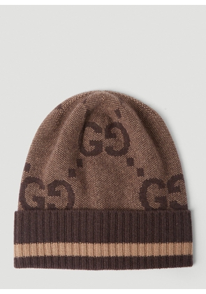 Gucci Logo Knit Beanie Hat -  Hats Brown M