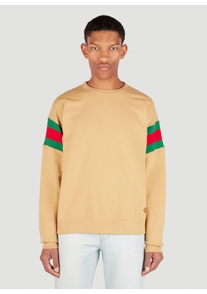 Gucci Web Sleeve Sweatshirt - Man Sweatshirts Beige L